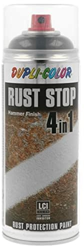 DUPLI-COLOR RUST STOP HAMMER FINISH Anthrazit Grau 400ml, Effizienter Rostschutz, Schnelltrocknend für Metalloberflächen, Perfekte Deckkraft