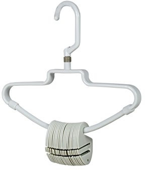 Rayen 2159 Gruccia per 20 Cravatte, con Gancio Estraibile, Plastica, Bianco