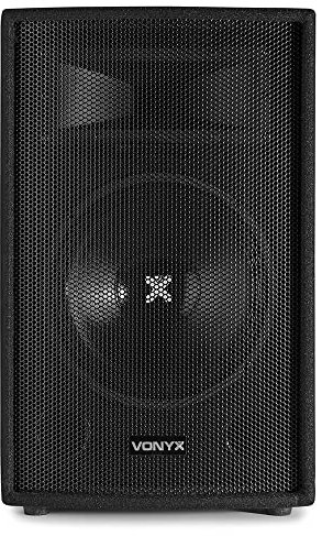 VONYX SL10 10” Passive DJ PA Speaker, 500W Max, Trapezoidal 2-Way Bass Reflex Cabinet, Single Passive DJ Speaker, Stage Monitor, Piezo Tweeter, 8 Ohm, For Live Sound, Parties, Events, Black