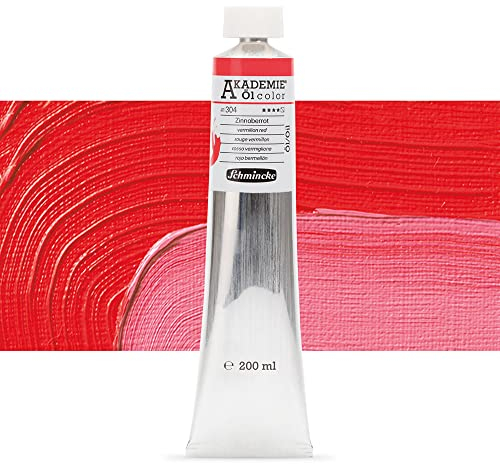 Schmincke – AKADEMIE® Öl color, feine Künstler-Ölfarben, Zinnoberrot, 41 304 015, 200 ml Tube, höchst lichtecht, Ölmalerei