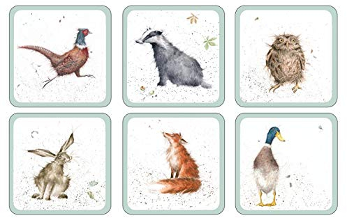 Portmeirion Home & Gifts Pimpernel Wrendale Designs Coasters, Set of 6, Multi-coloured,15.5 x 10.5cm, X0010268739