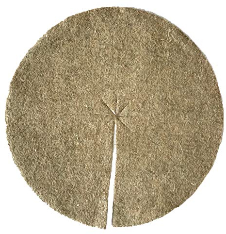 Disque de paillage en fibres de chanvre, mulch-disk, 20 pièces, diamètre : 80 cm, 5 mm d‘épaisseur, tapis de protection des plantes, tapis de protection contre les mauvaises herbes, tapis de protection pour l’hiver, 100 % biodégradable, fabriqué à partir d‘une matière première renouvelable, écologique et locale, convient aux parterres et pots de fleurs