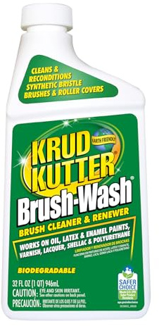 Krud Kutter Brush-Wash Cleaner and Renewer, 32 oz, Paint Brush Cleaner for Latex and Oil Based Paint, Restores Brushes and Rollers, Removes Paint Residue and Buildup