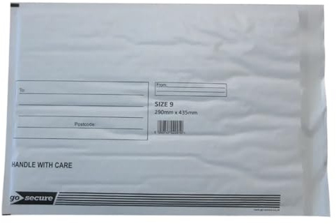 GoSecure Bubble Envelope Size 9 Internal Dimensions 290x435 mm White (Pack of 50) KF71452