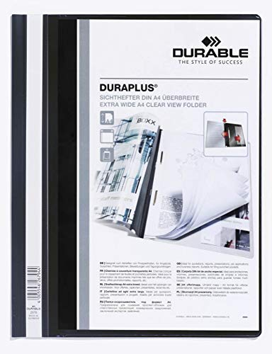 Durable Angebotshefter Duraplus mit Sichttasche für A4, schwarz, 25er Packung, 257901