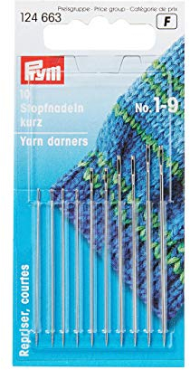 Prym - Assorti Acier Argent (Non.1-9) Court Repriser Aiguilles - 10 Aiguilles