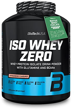BioTechUSA Iso Whey Zero | Premium Whey Protein Isolate | Grass-Fed | Enzyme-Free | Sugar- and Gluten-free, 2.27 kg, Fraise