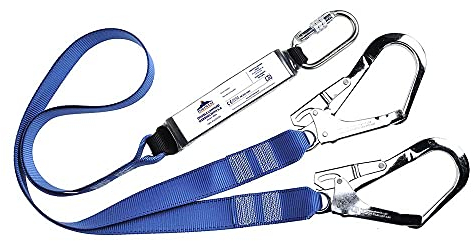 Portwest FP51 Safety Lanyard Double Webbing with Shock Absorber - Fall Protection Harness 1.8m Royal Blue