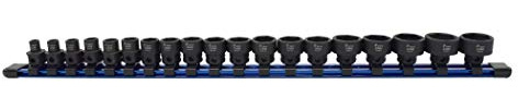 Astro Tools 78319 19pc 3/8 Drive 6-24mm Low Profile Nano Impact Socket Set - No Skips