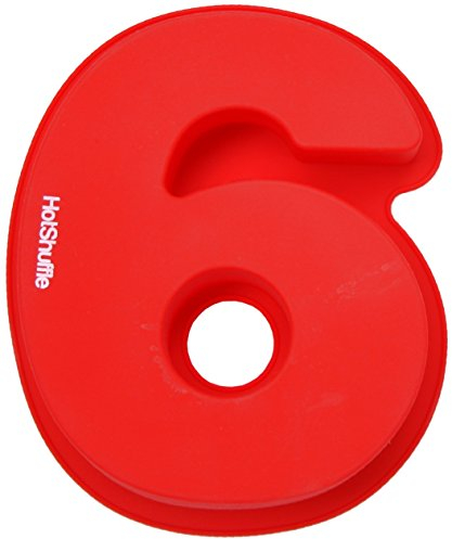 HotShuffle Große Silikon Anzahl 6 Kuchenform Backen Geburtstag Jubiläum