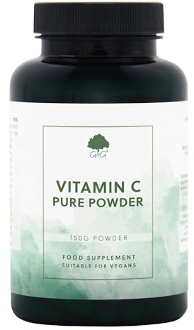 Pure Vitamin C Powder - Ascorbic Acid - 150g Unflavoured Powder - 5 Month Supply - Non-GMO, Made in the UK - G&G Vitamins