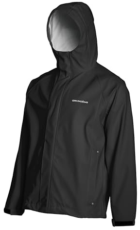 Grundens Men’s Neptune Commercial Fishing Jacket | Waterproof, Adjustable, Black, Small