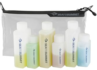 Sea to Summit TravellingLight Clear Zip Pouch with Travel Bottles, TSA Approved Toiletry Kit