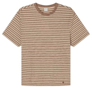 SPRINGFILED Camiseta raya estructura, Camiseta Hombre, nude, M