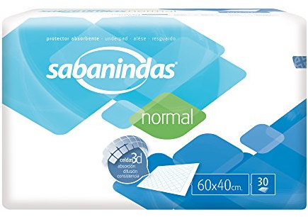 Indas Sabanindas Classic 60x40 - 30 Protectores Absorbentes para Incontinencia - Confort Duradero - Seguridad y Práctica - Libre de Látex - 1 Paquetes - 30 Unidades