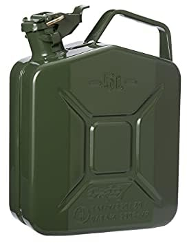Oxid7® Tanica di carburante verde da 5 litri in metallo con tappo a baionetta | Adatta a benzina, diesel e bioetanolo | Tanica di benzina da 5 litri con omologazione UN e testata