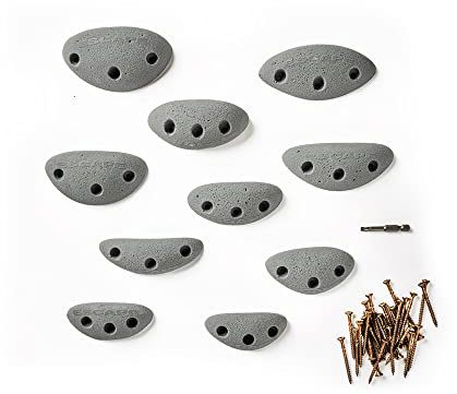 Escape Climbing 10 Screw-On Jugs | Premium Plastic Rock Climbing Holds Designed for Beginners | Ideal Holds for Kids Climbing Wall | Easy To Install | Installation Hardware Included