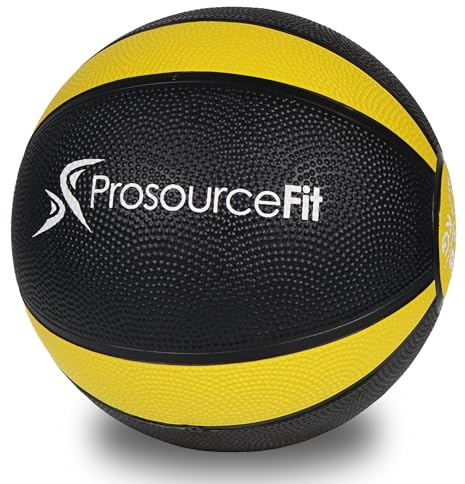 ProsourceFit Weighted Rubber Medicine Ball for Full Body Workouts, 6 lb
