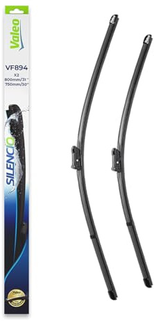 VALEO Silencio Escobilla - VF894 - Kit de Hojas Planas Originales 800 mm/750 mm - Alto Rendimiento, Visibilidad Superior en Carretera, Fácil Instalación - Delanteras - Juego de 2 Escobillas - 577894
