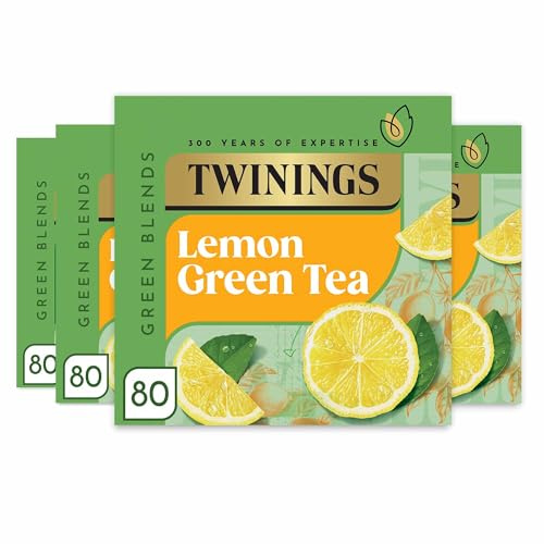 Twinings Light & Delicate Green Tea with Lemon 80 Tea Bags (Pack of 4, total 320 Tea Bags)