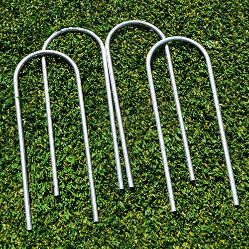 FORZA Steel Football Goal Post Anchors – Heavy Duty U-Pegs for PVC Football Goals (10 Long (8mm), Pack of 4)