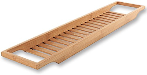 Torrex® 30540 Badewannenregal aus Bambus in verschiedenen Größen Badewannenablage (74 x 15 x 3,5 cm)