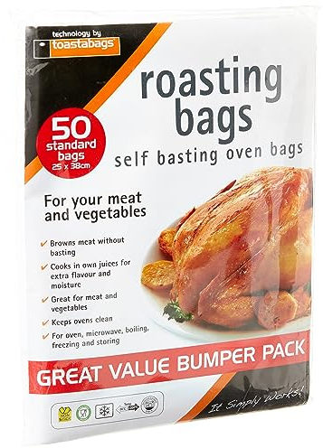 Toastabags Standard Roasting Bags, Transparent, 25 x 38 cm, Pack of 50