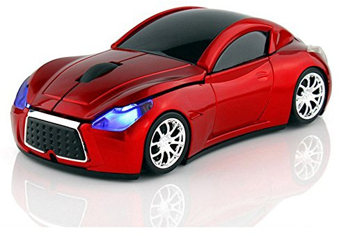 MGbeauty Sports Car Mouse Wireless Mouse Computer Mice Laptop Optical Gaming Mouse Red (Red)