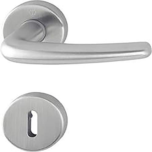 Hoppe 2820416 Türbeschlag Denver E1310Z/42KV/42KVS mit Buntbart-Lochung, Silber