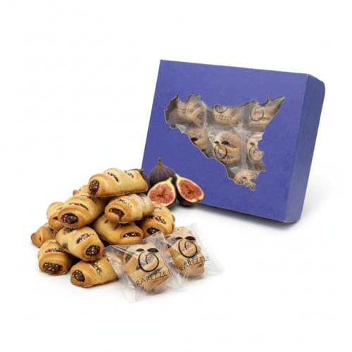 RAREZZE - biscotti BUCCELLATI con fichi, produzione ARTIGIANALE in monoporzione e scatola regalo (gr.300). Da antica pasticceria siciliana, dolci tipici, cannoli, cassata.