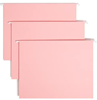 Smet hängande mapp, bokstav, 1/5 klippflik, rosa, 25 per låda (64066)