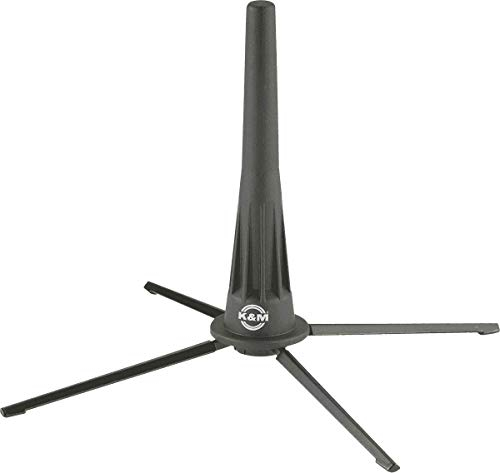 K&M 18020 Oboenständer Schwarz Kunststoff – extra leicht – Transport im Schalltrichter möglich – Zinkdruckgussfüße