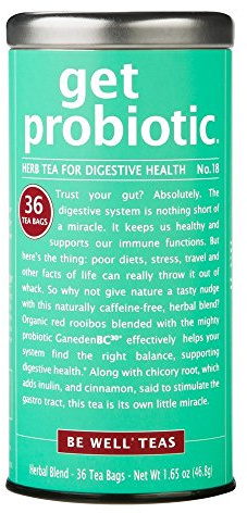 The Republic of Tea Be Well Teas No. 18, Get Probiotic Herbal Tea For Digestive Health, Tin of 36 Tea Bags