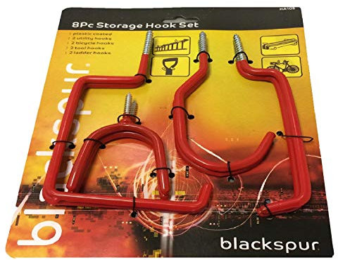 8 Piece Tool Storage Hook Set, Bicycle Ladder Shed Garage Garden Hooks