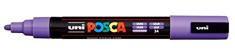 Uni-Ball 182537 - Marcatore POSCA con punta tonda media, PC 5M, viola, 1 pezzo