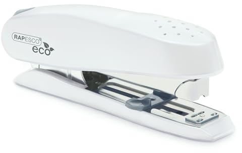 Rapesco 1390 ECO Spinna Grapadora de Carga Frontal, Capacidad para 50 Hojas, Blanco Mate