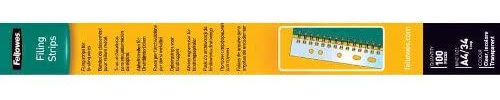 Fellowes Abheftstreifen zur Verwendung mit Drahtbinderücken A4 (3:1 Stanzteilung, 34 Ringe), 100 Stück, transparent