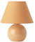 Tischlampe mit Stoffschirm von Brilliant - pfirsichfarbene Lampe mit runder Keramikbasis und E-14-Fassung - orangene Tischleuchte mit praktischem Schnurzwischenschalter - für LED-Leuchtmittel geeignet