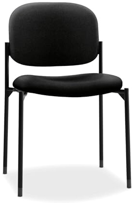 HON Scatter Armless Waiting Room Chairs for Guests, Lobby, Offices, Armless Stackable Chairs, Comfy Desk Seating, Black