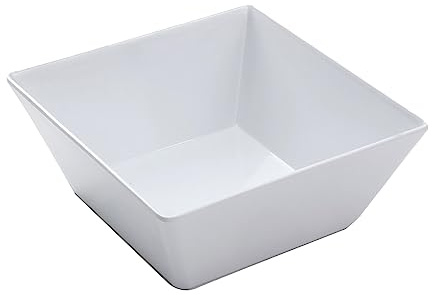 American Metalcraft MELSQ94 Melamine 9.5 Square Bowl, 125-Ounce, White