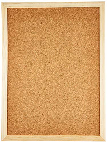 Alevar Tableau en liège 40 x 30 cm, panneau liège, tableau d'affichage avec pointes et cadre en bois