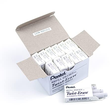 Pentel Refill Erasers Twist-Erase Series Pencils - Pack of 36 (E10)