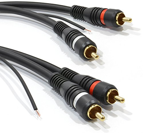 kenable Double RCA Blindé Cinch l'audio câble Oxygen Free Cuivre & Tag Fils 3 m [3 mètre/3m]
