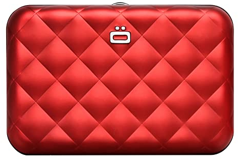 Porte-Cartes pour Femme, en Aluminium Rigide Effet matelassé, Protection RFID Contre la fraude et la démagnétisation, Portefeuille Compact, modèle Lady Case Helsinki