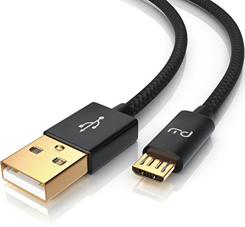 CSL - 3m Micro USB Kabel - 2,4A Schnellladekabel - Nylonkabel Metallstecker - High Speed Ladekabel Datenkabel für Android Smartphones Samsung Galaxy HTC Huawei Sony Nexus Nokia Kindle UVM