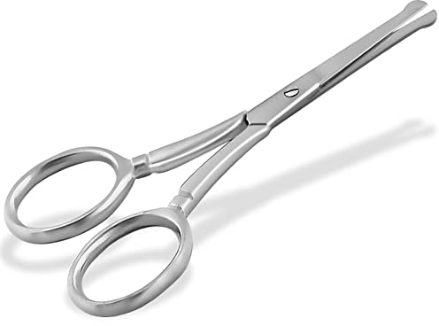 Abgerundete Bartschere Haarschere Schnurrbart-Schere - 9 cm - Edelstahl - Gerade Schnittfläche