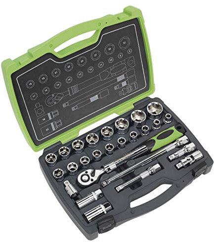 Sealey Ak7961 Socket Set 26Pc 1/2In Sq Drive 6Pt Walldrive Metric