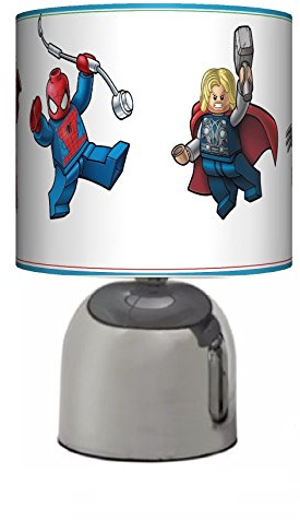 Marvel Avengers - Bedside Touch LAMP - Boys Bedroom Light/LAMP Shade - Mains Operated (UK Plug)