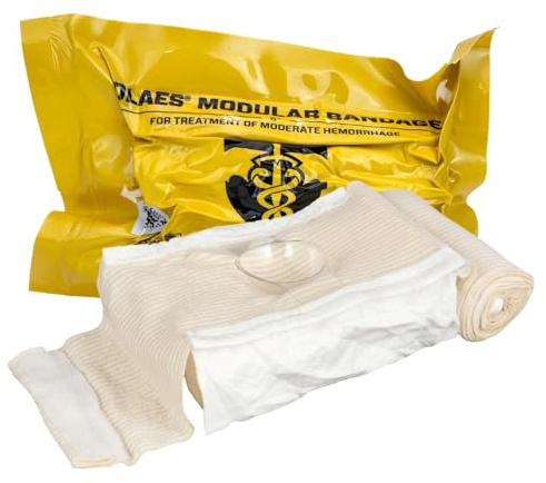 OLAES Modular Trauma Bandage, 6″ Rolled, 1 Pack – Compression Wound Dressing with Pressure Cup, Ideal for Emergency and First Aid, Latex-Free | TacMed Solutions