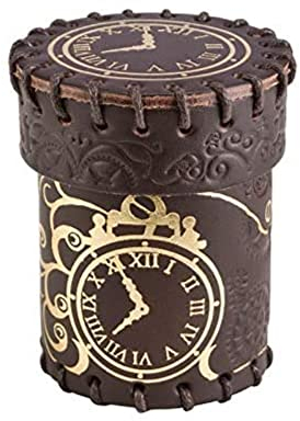 Q-Workshop CST02 - Steampunk Brown & golden Leather Dice Cup